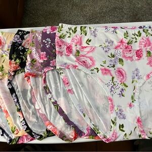 Six Pair 2x Floral High-Waist Full Coverage Panties New without tags